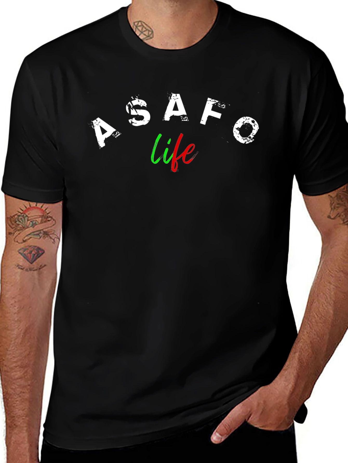 Camiseta Negra A$AFO Life - Estilo Urbano