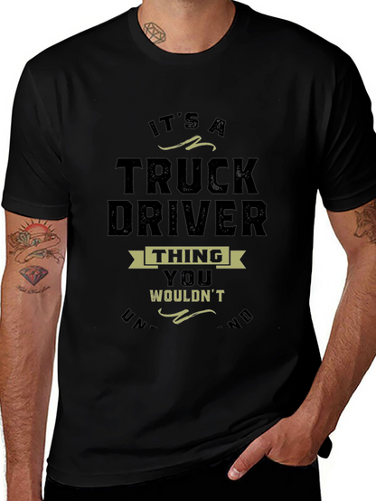 Camiseta Negra Truck Driver Thing para Hombre