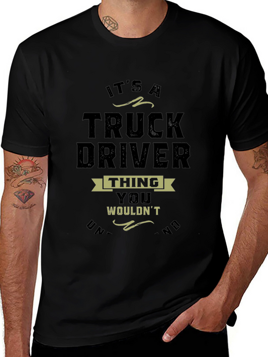 Camiseta Negra Truck Driver Thing para Hombre