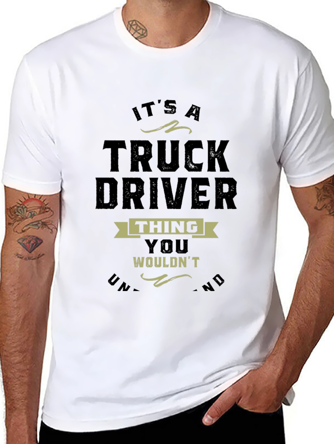 Camiseta Negra Truck Driver Thing para Hombre