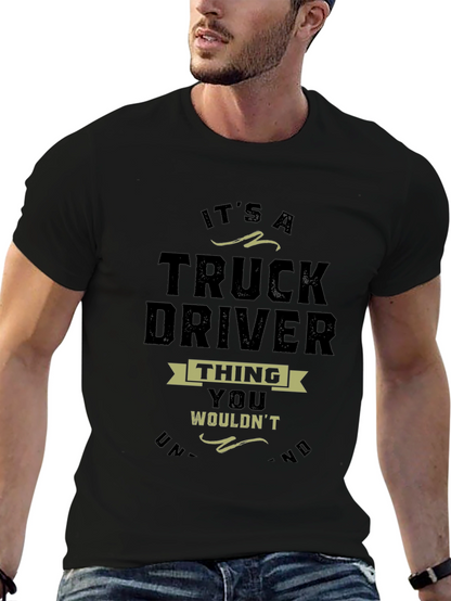Camiseta Negra Truck Driver Thing para Hombre