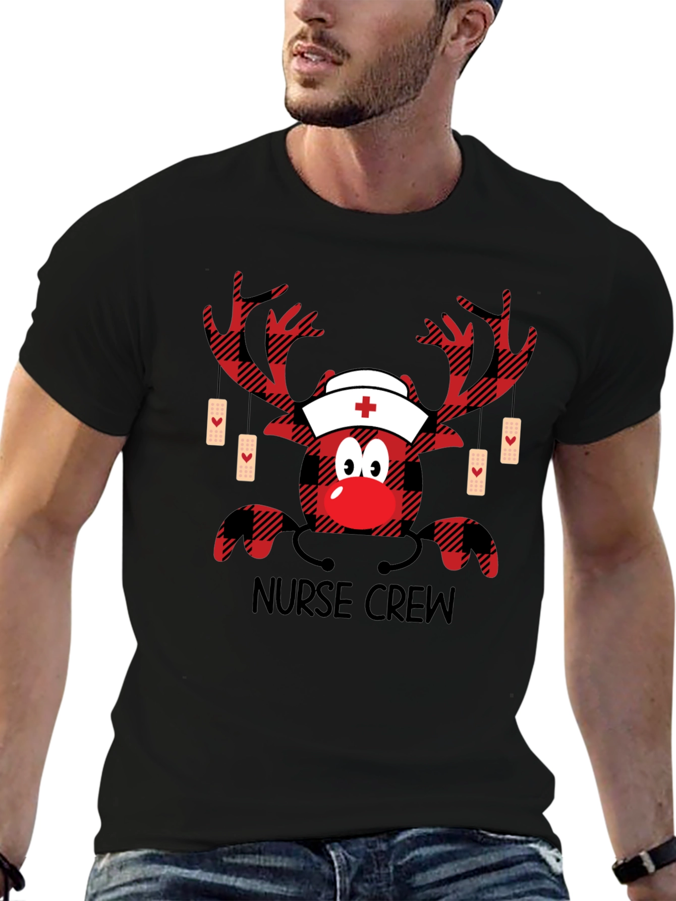 Camiseta de Navidad para Enfermeros - Diseño Reno