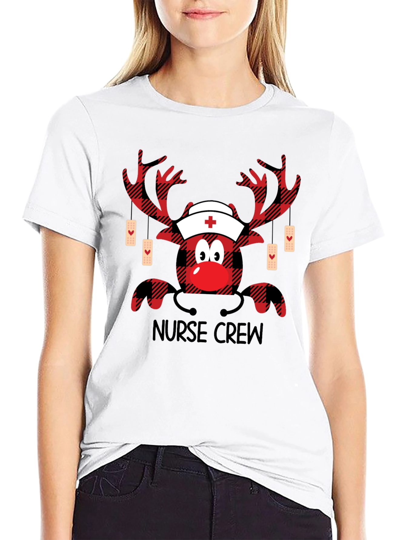 Camiseta de Navidad para Enfermeros - Diseño Reno