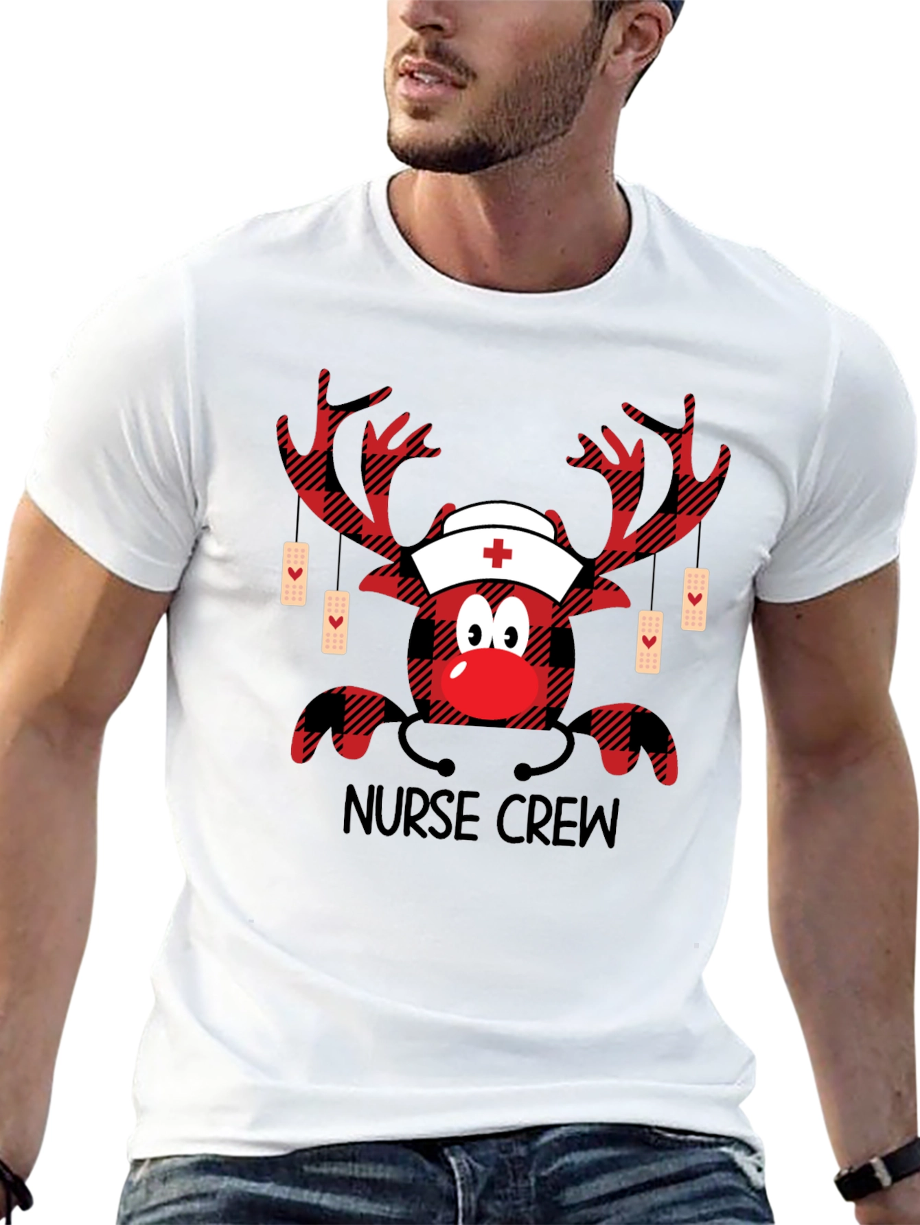 Camiseta de Navidad para Enfermeros - Diseño Reno