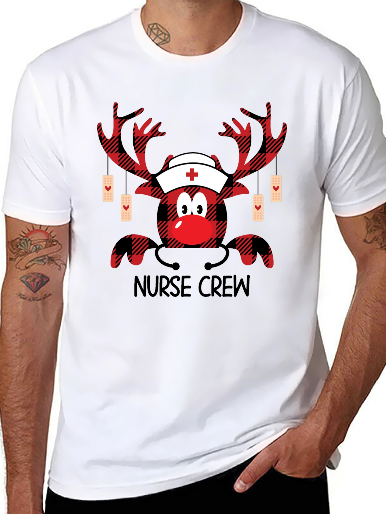 Camiseta de Navidad para Enfermeros - Diseño Reno