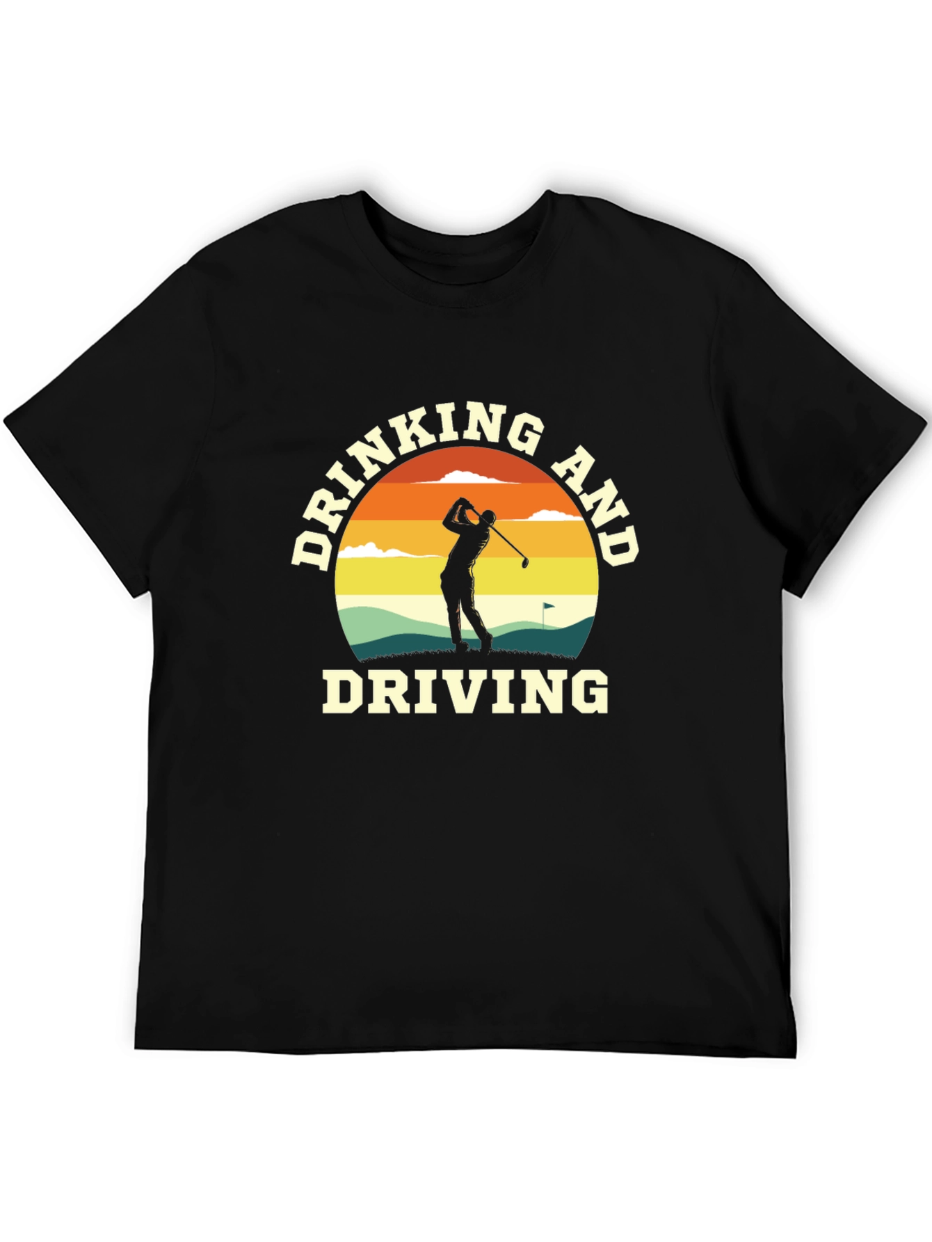 Camiseta Negra Divertida Golf y Humor