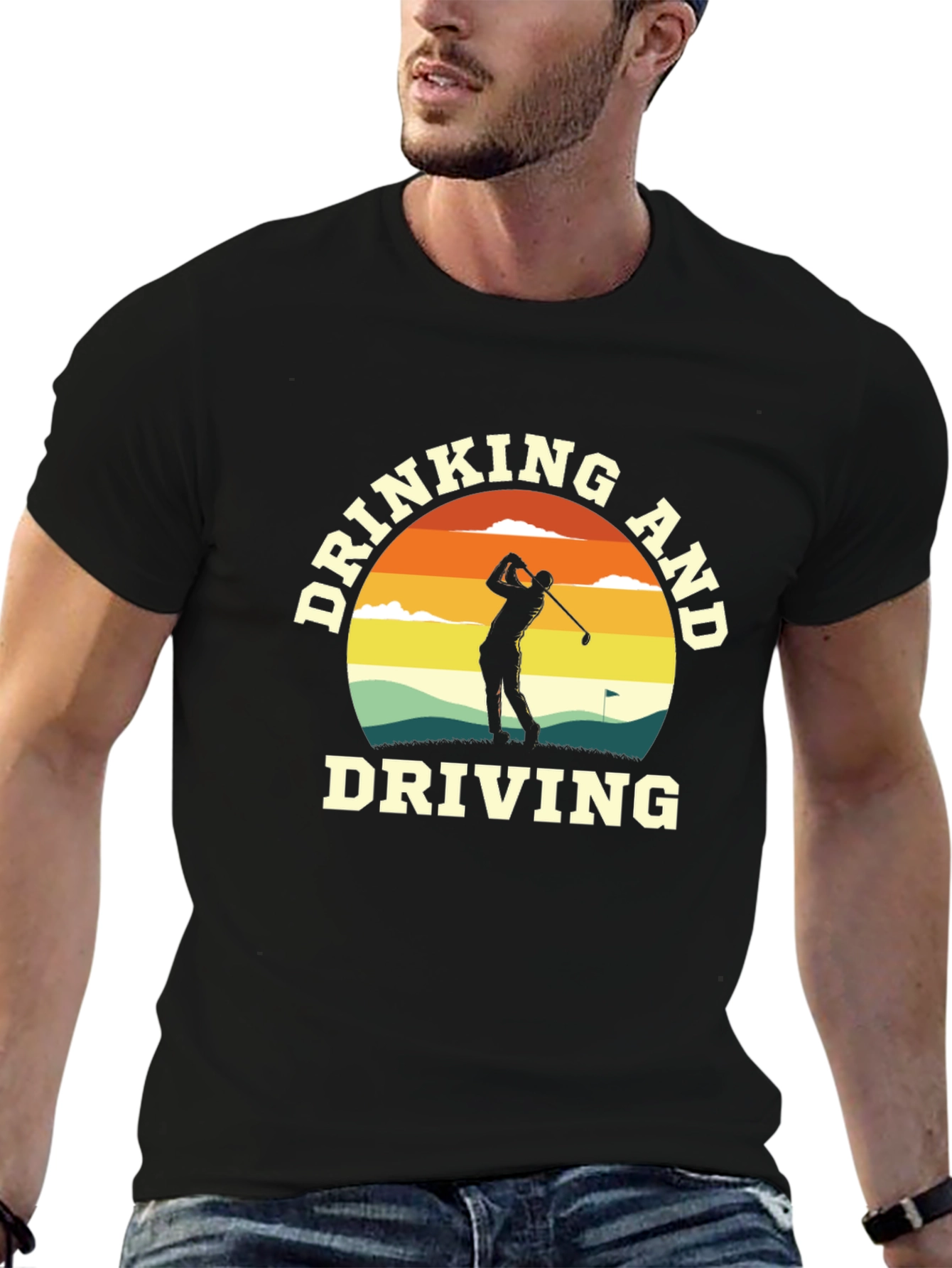 Camiseta Negra Divertida Golf y Humor
