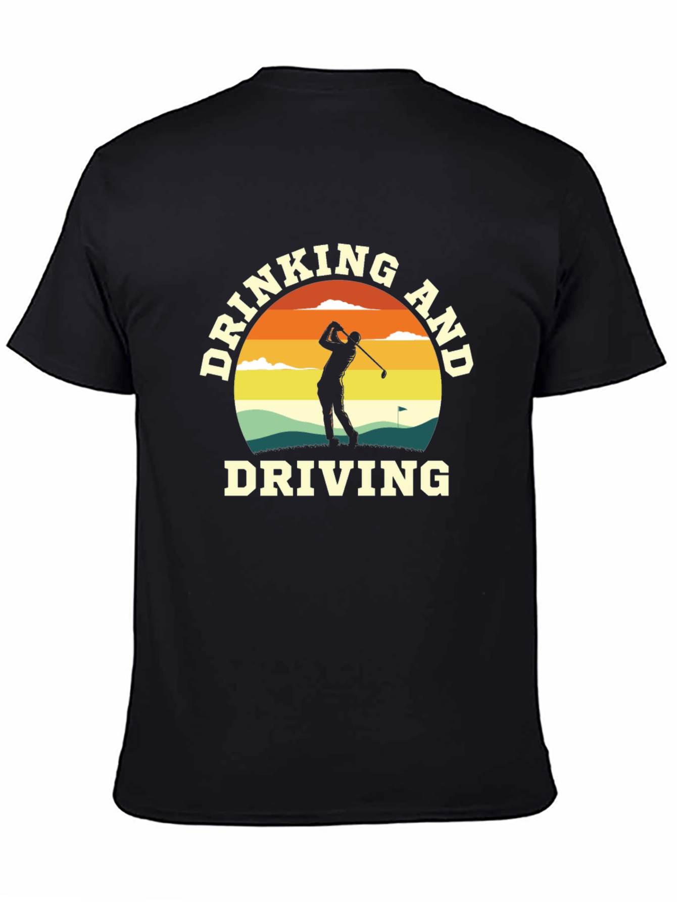 Camiseta Negra Divertida Golf y Humor