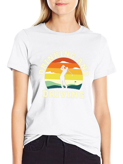 Camiseta Negra Divertida Golf y Humor