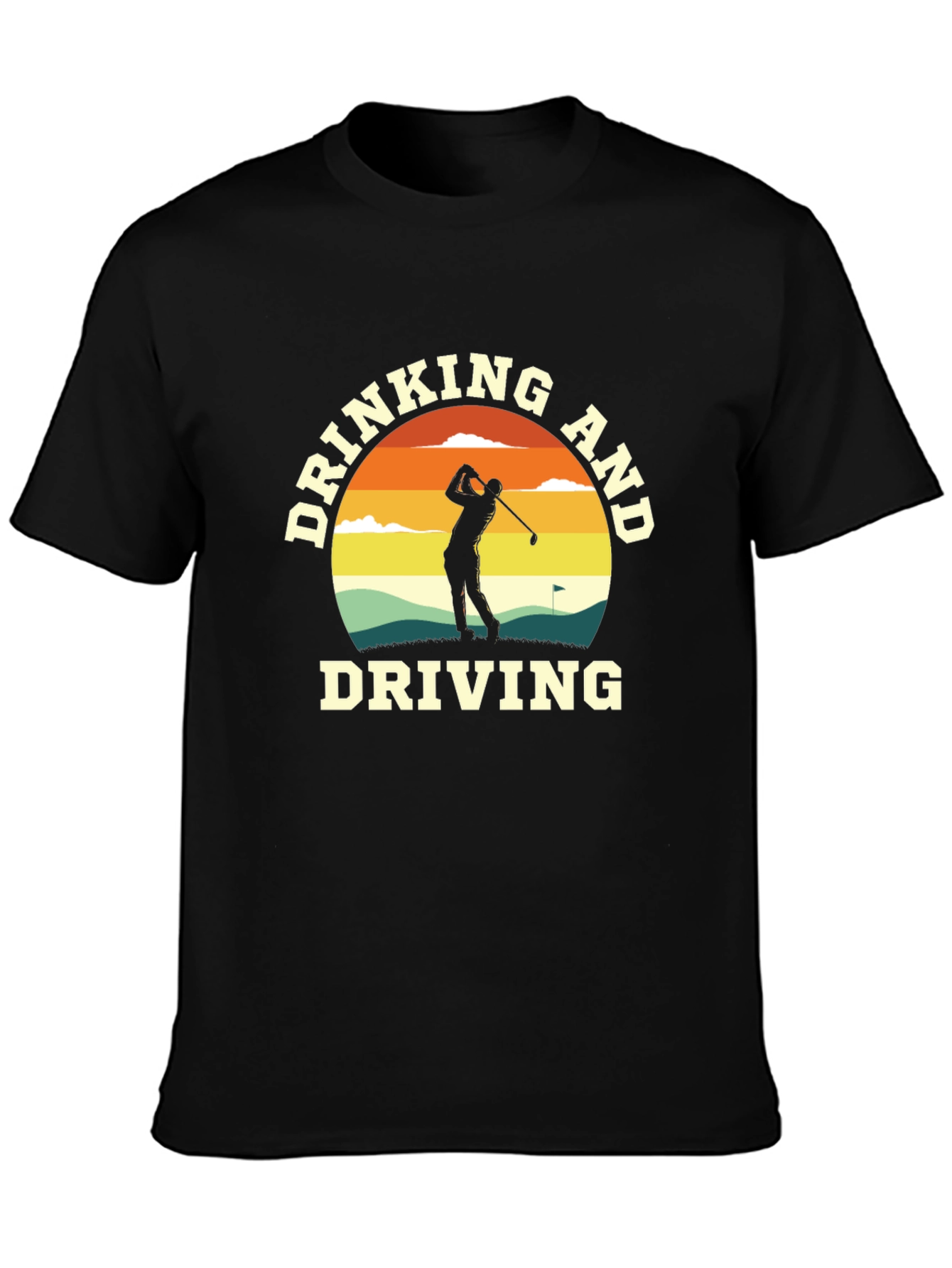 Camiseta Negra Divertida Golf y Humor