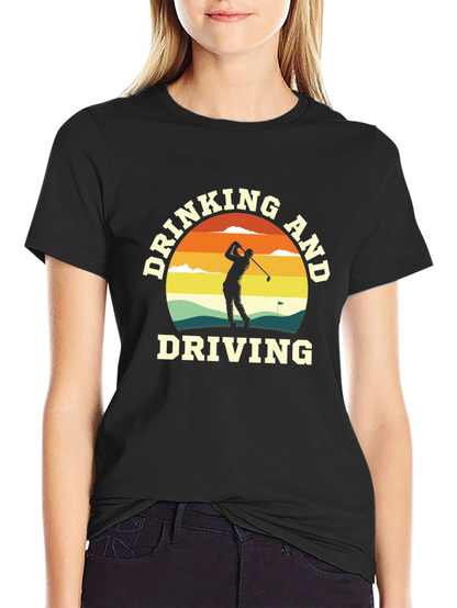 Camiseta Negra Divertida Golf y Humor