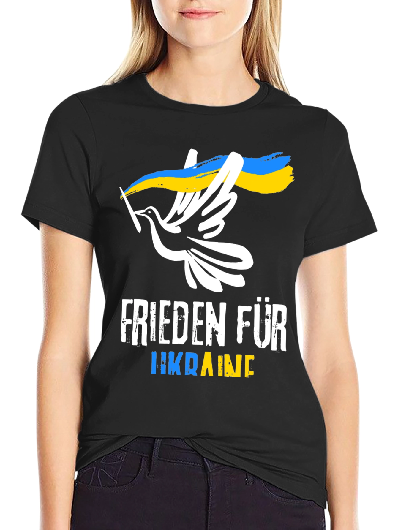 Camiseta Negra: Paz Para Ucrania