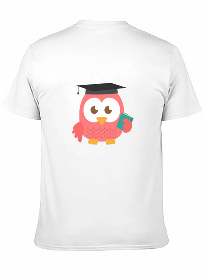 Camiseta Negra con Búho Graduado