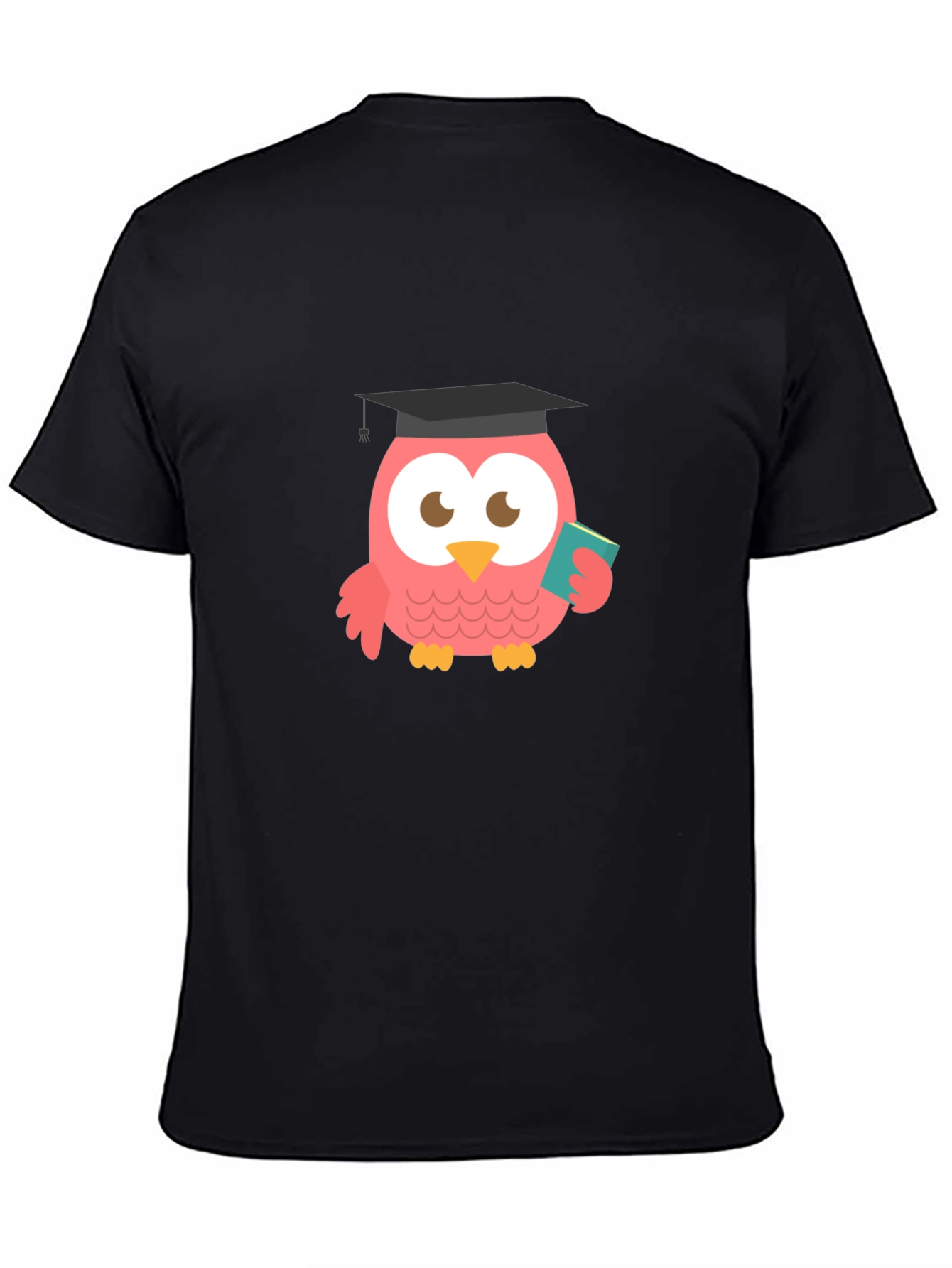 Camiseta Negra con Búho Graduado