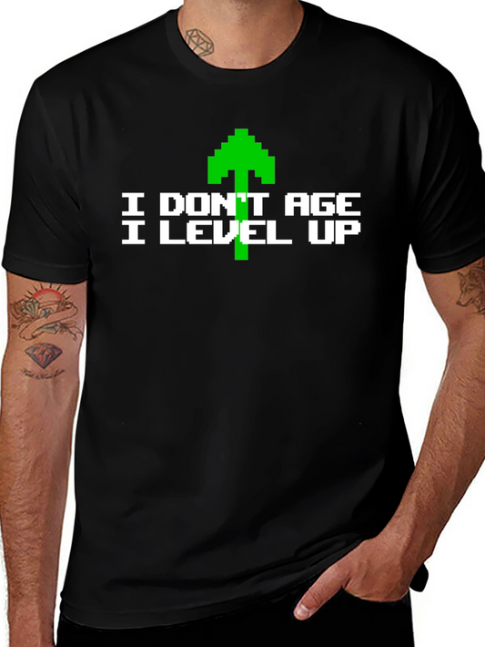 Camiseta Hombre Negra con Diseño Gamer Level Up