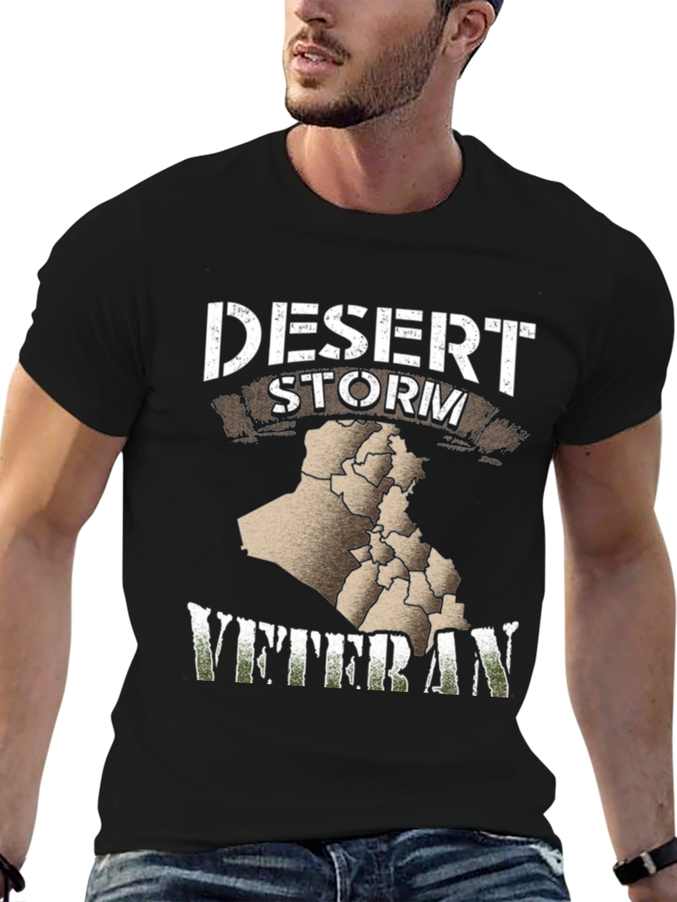Camiseta Negra Veterano Tormenta del Desierto