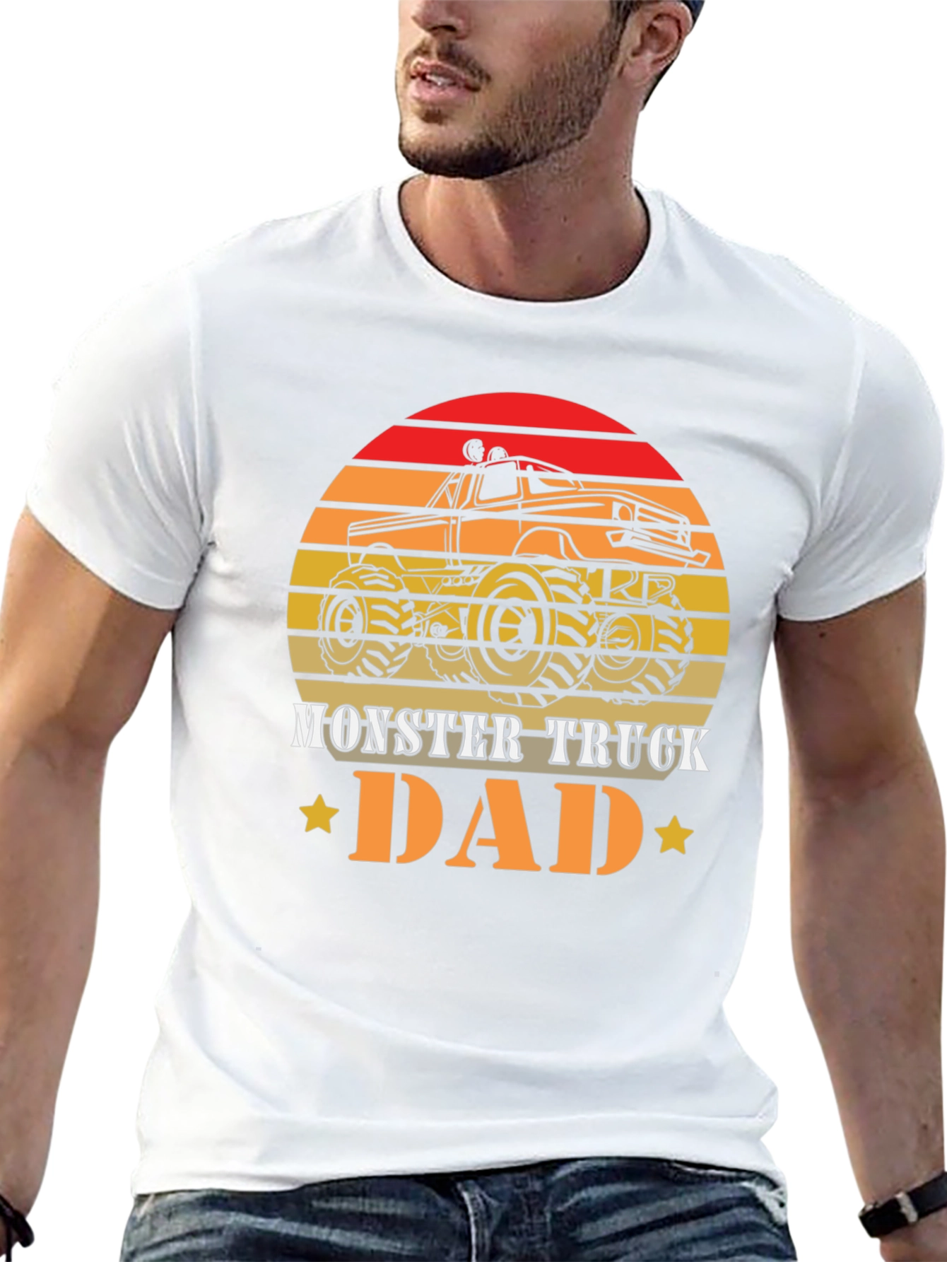 Camiseta Hombre Diseño Retro Monster Truck Dad