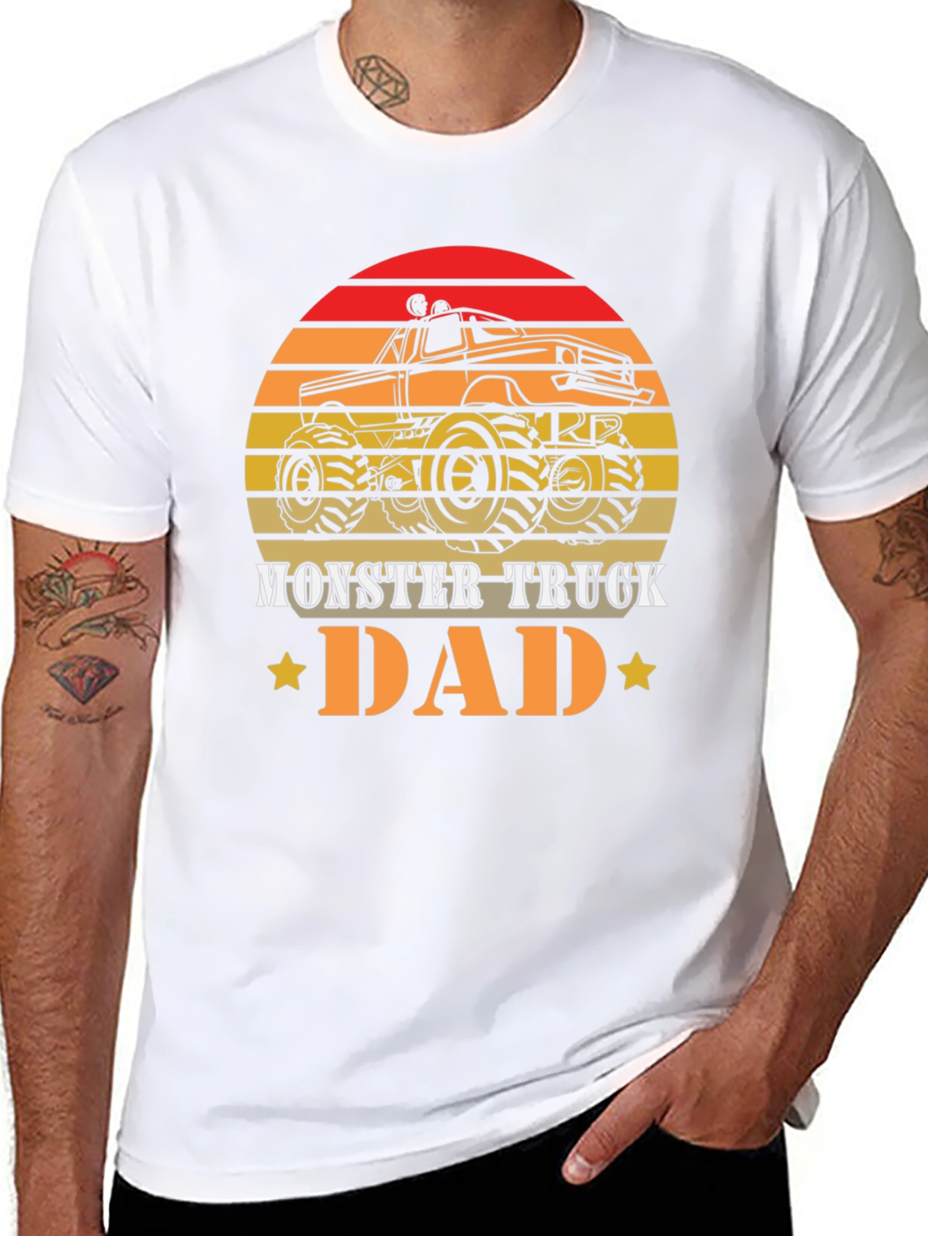 Camiseta Hombre Diseño Retro Monster Truck Dad