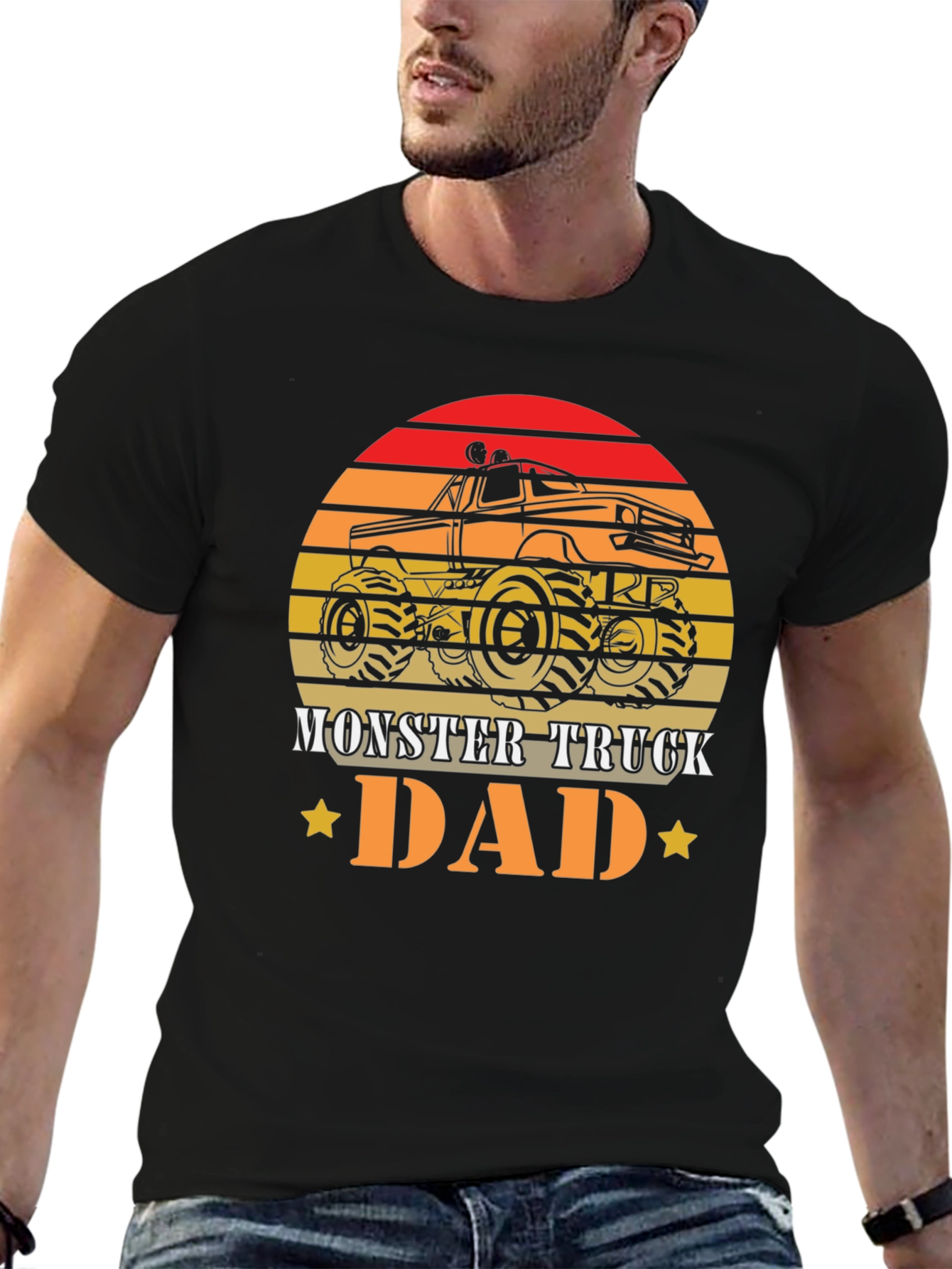 Camiseta Hombre Diseño Retro Monster Truck Dad