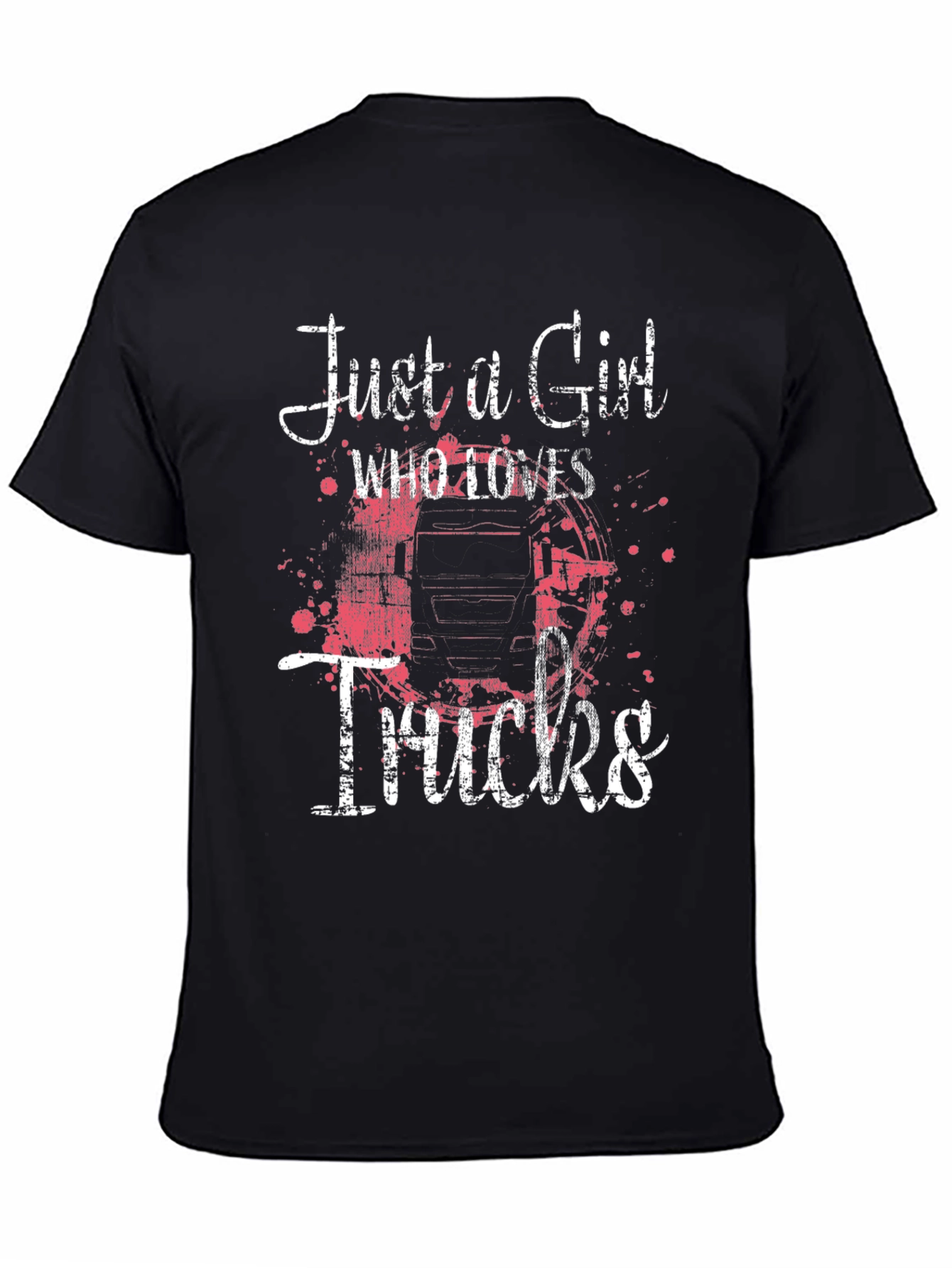 Camiseta Negra Just a Girl Who Loves Trucks