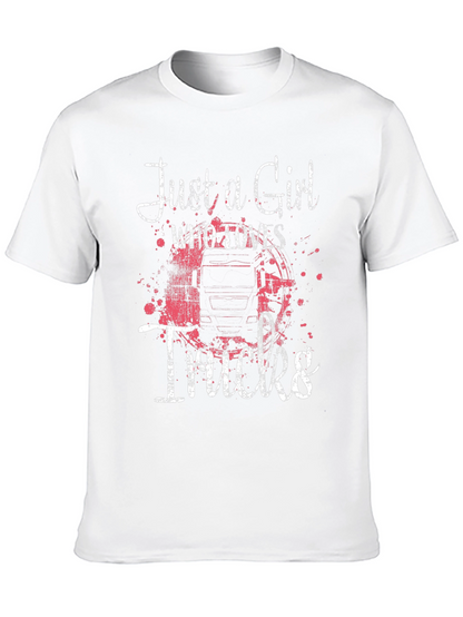 Camiseta Negra Just a Girl Who Loves Trucks