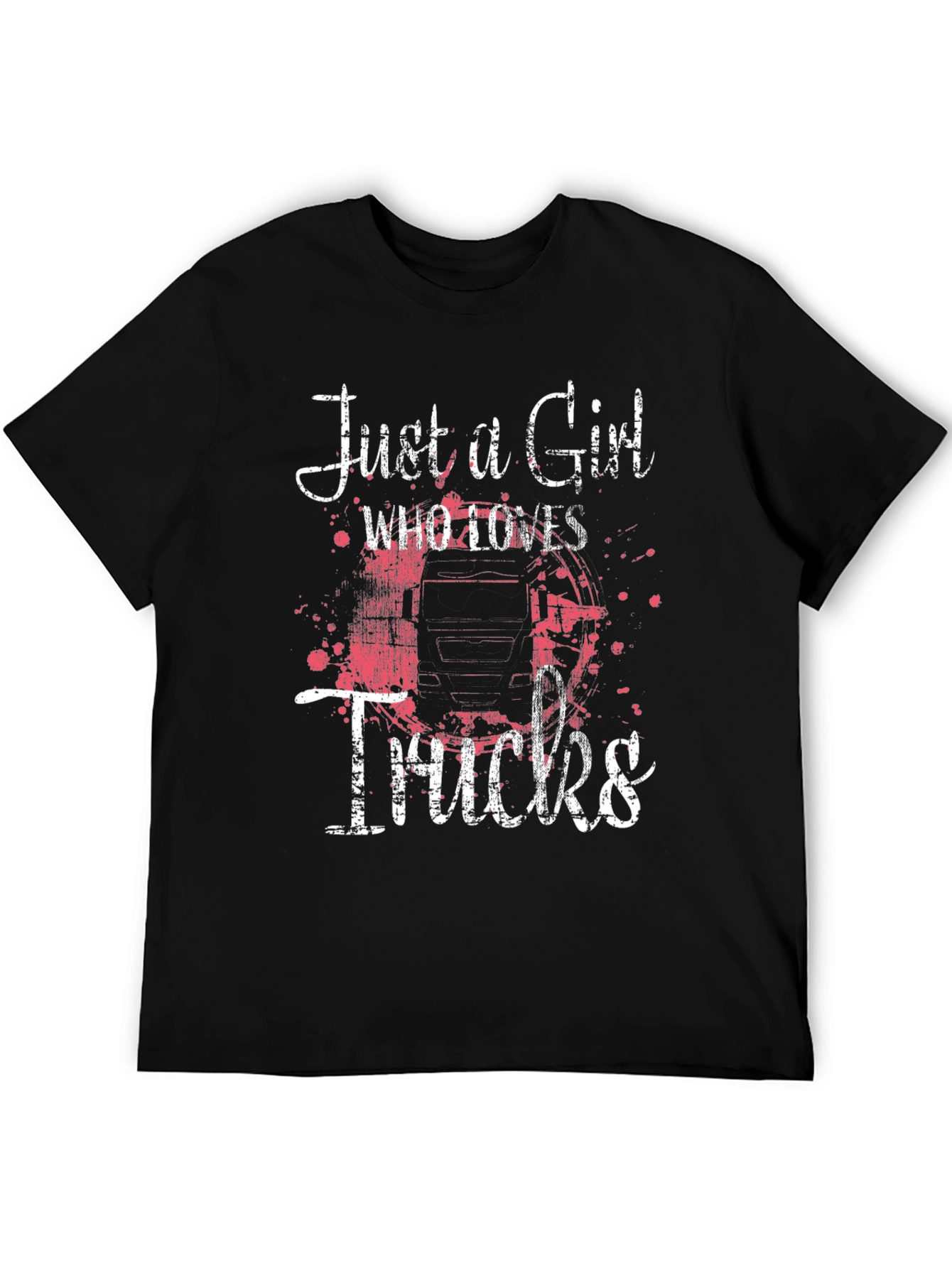 Camiseta Negra Just a Girl Who Loves Trucks