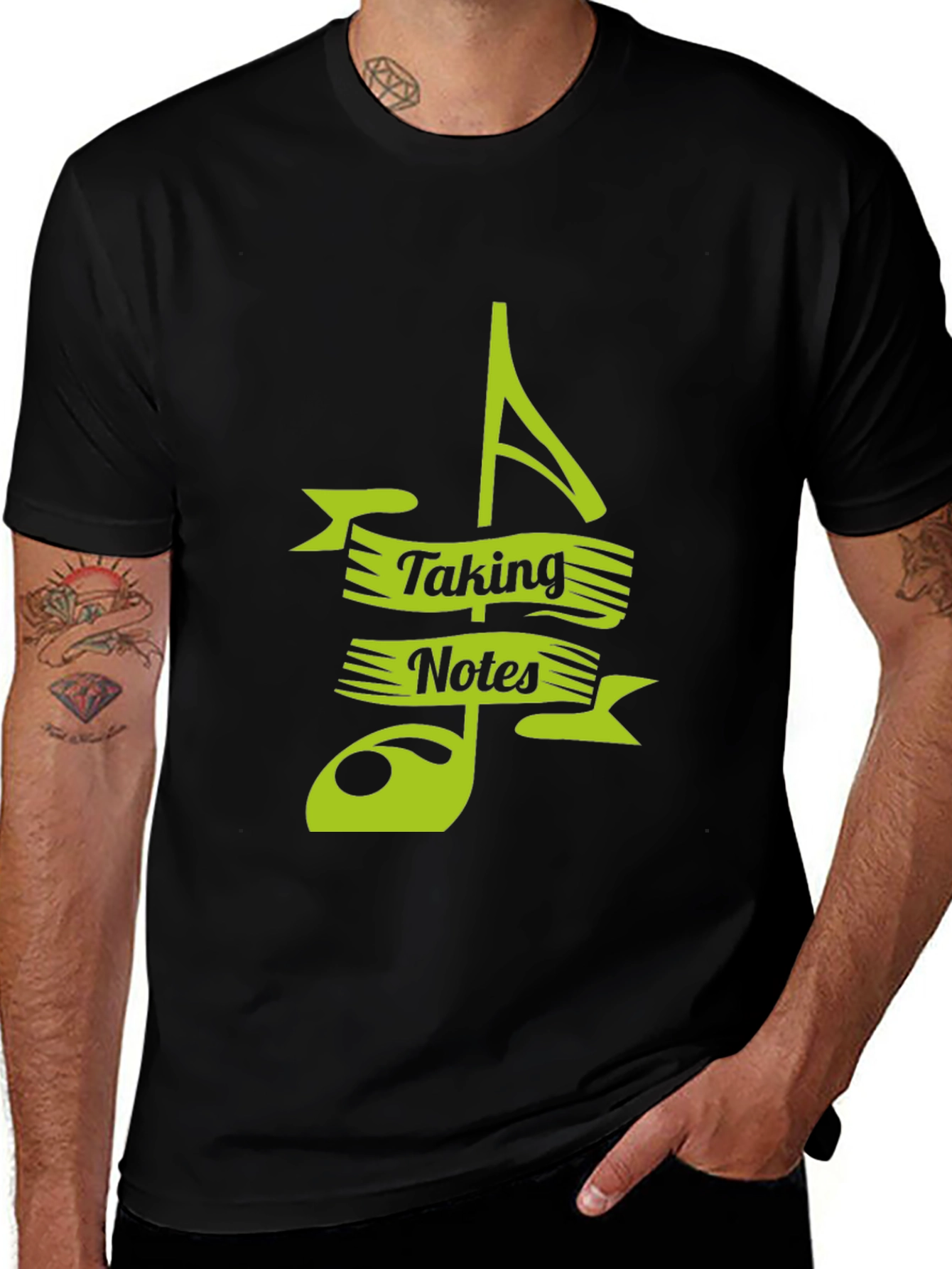 Camiseta Negra Musical Taking Notes