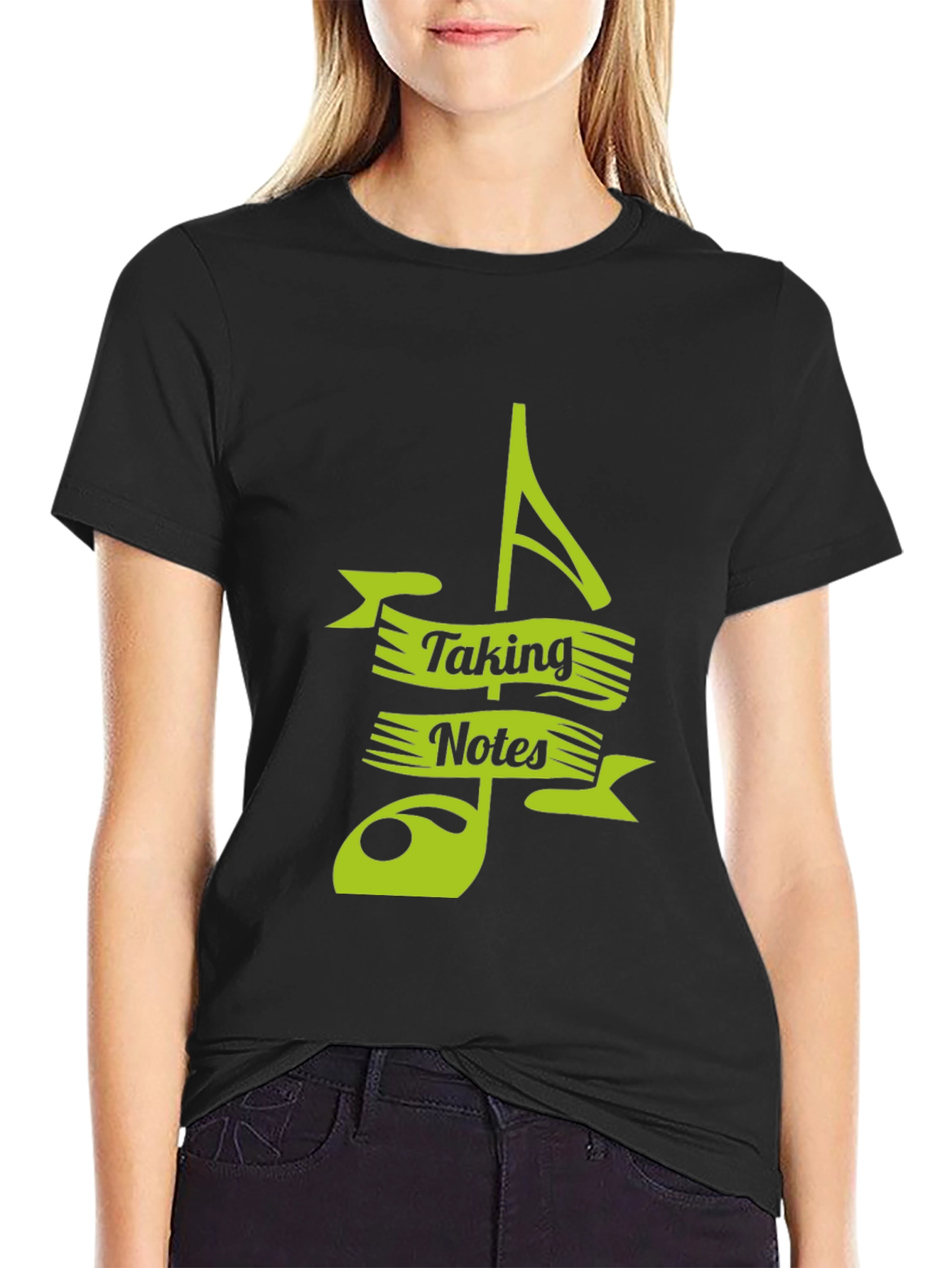 Camiseta Negra Musical Taking Notes
