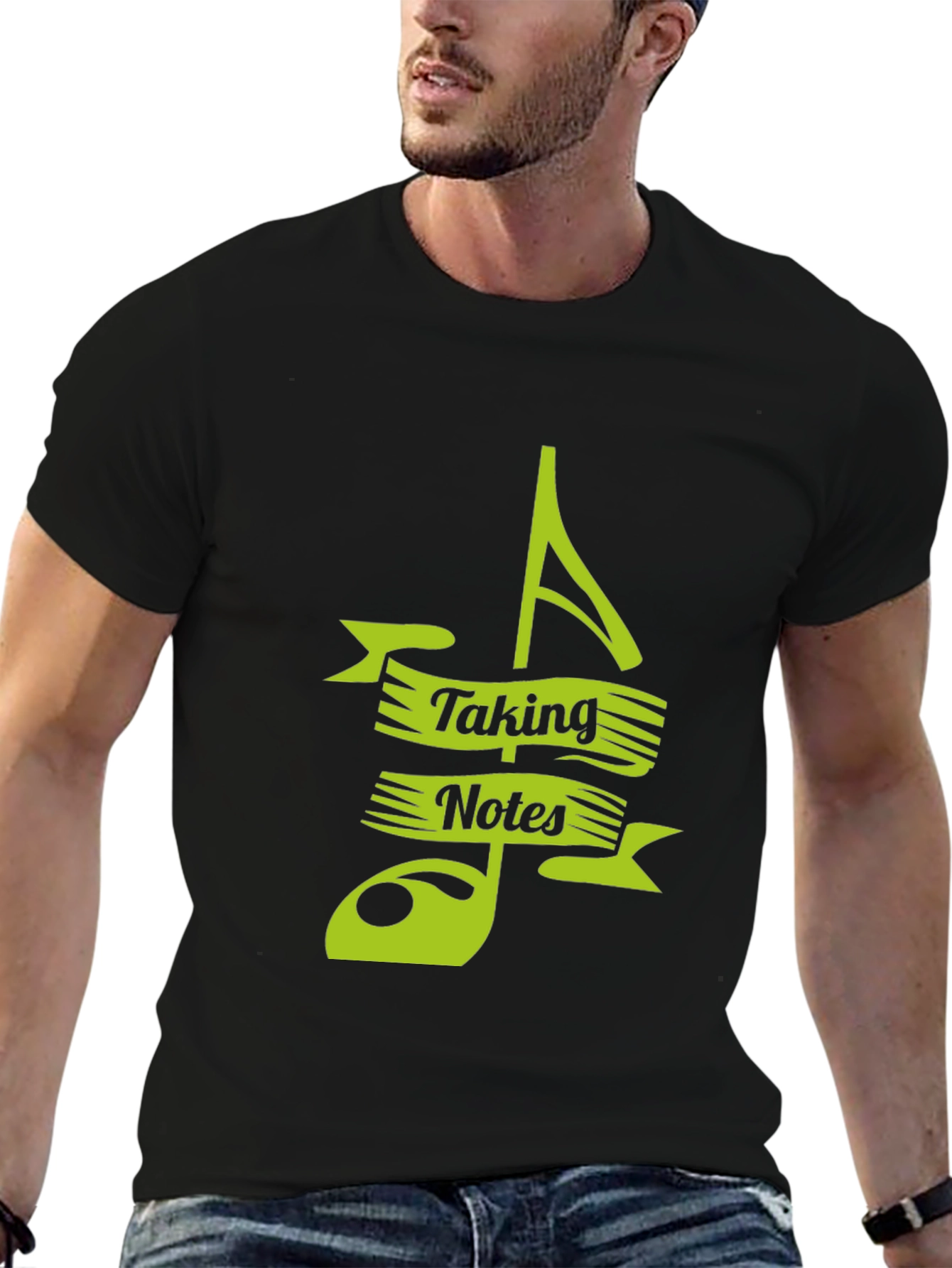 Camiseta Negra Musical Taking Notes