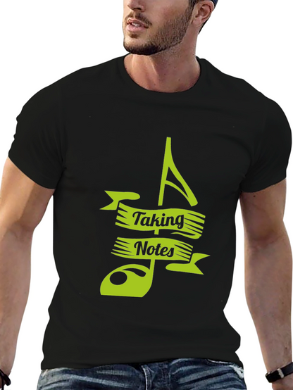 Camiseta Negra Musical Taking Notes