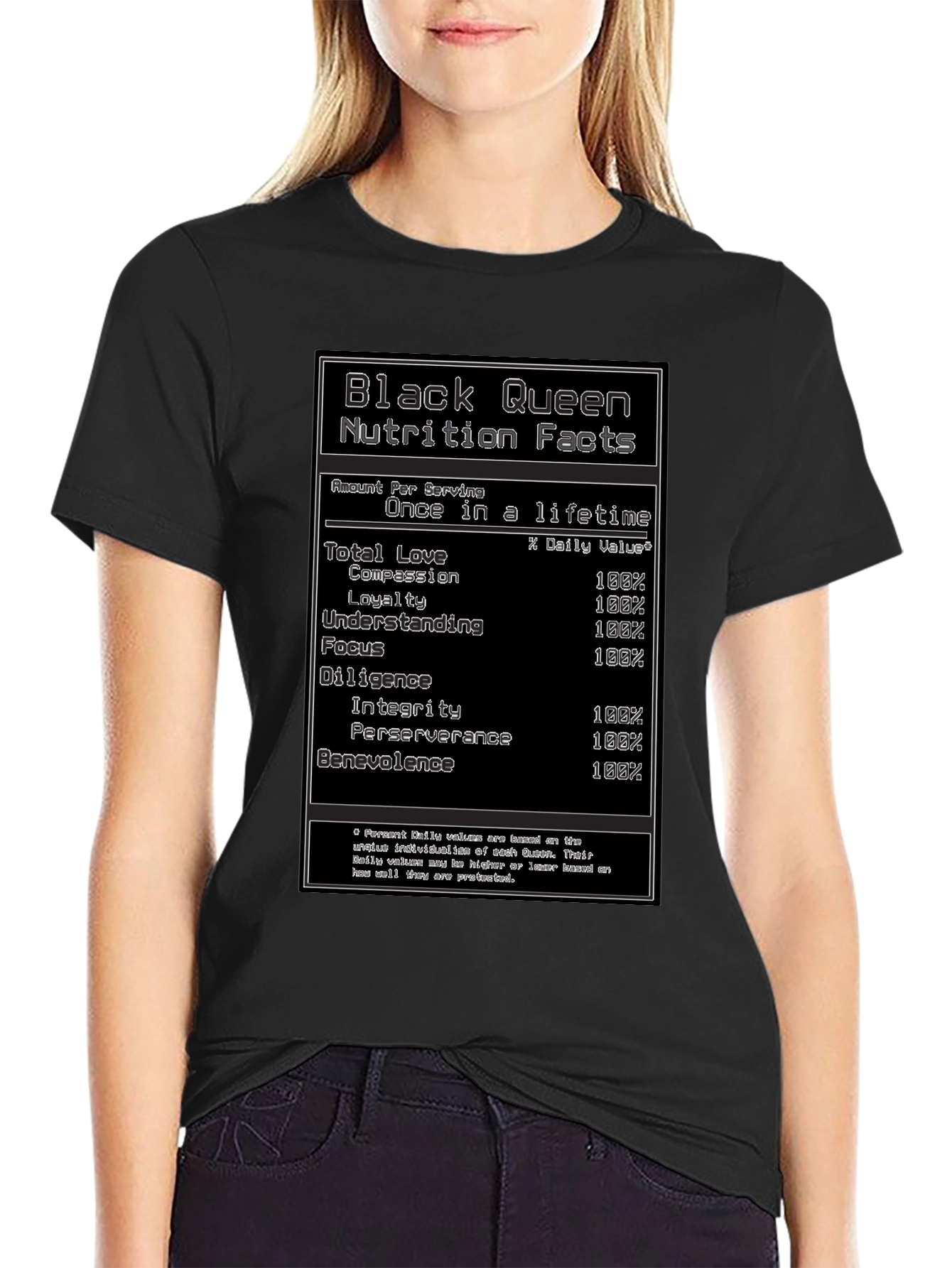 Camiseta Negra Black Queen Nutrition Facts