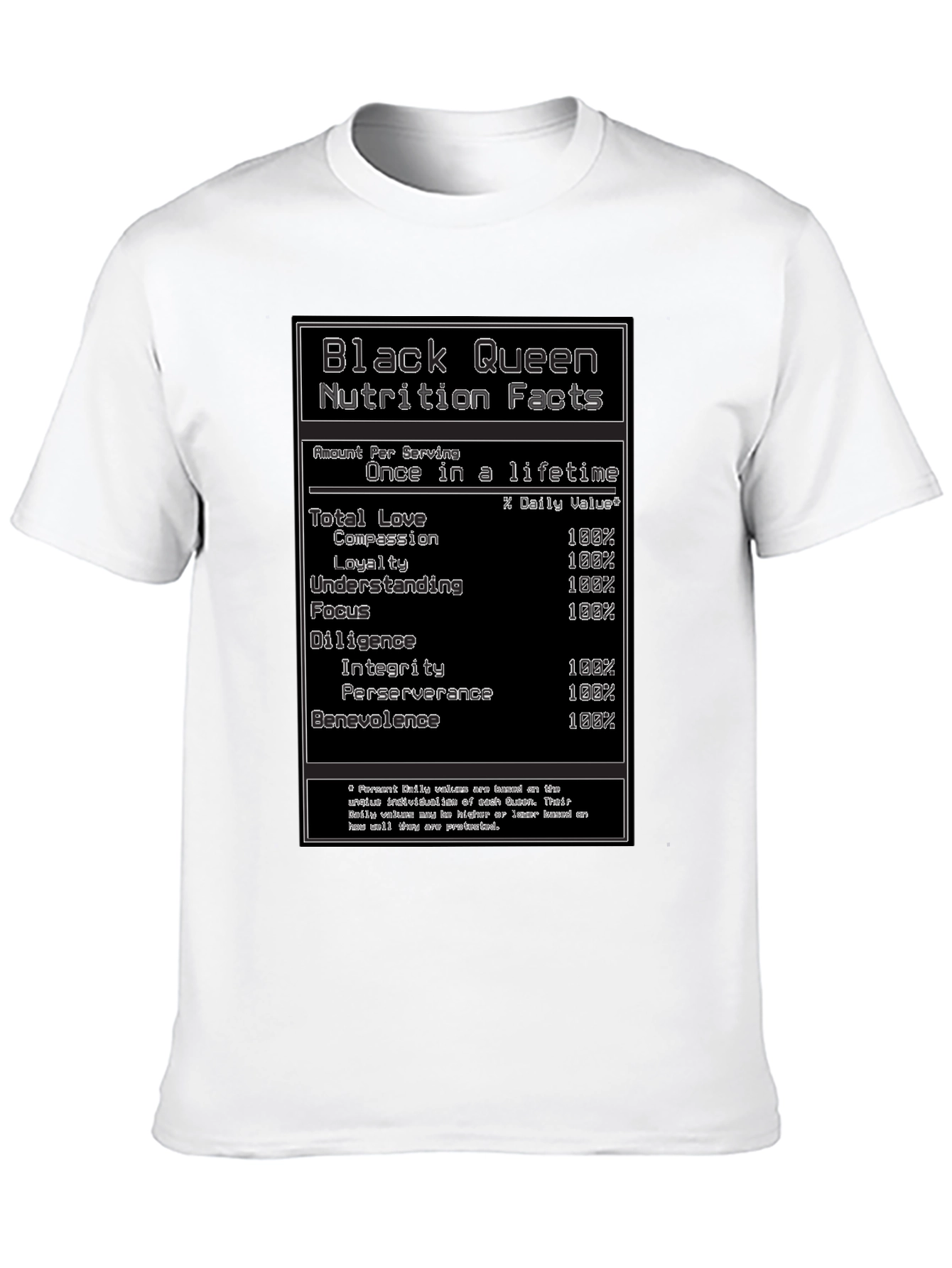 Camiseta Negra Black Queen Nutrition Facts