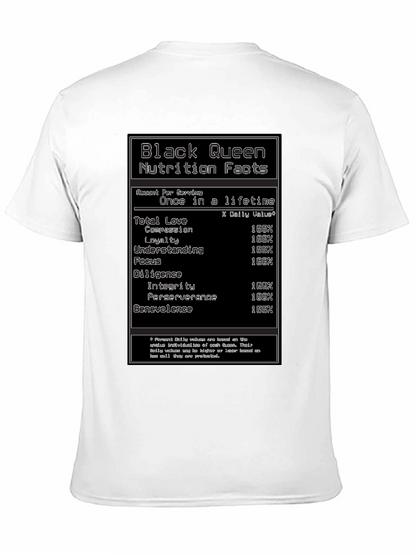 Camiseta Negra Black Queen Nutrition Facts
