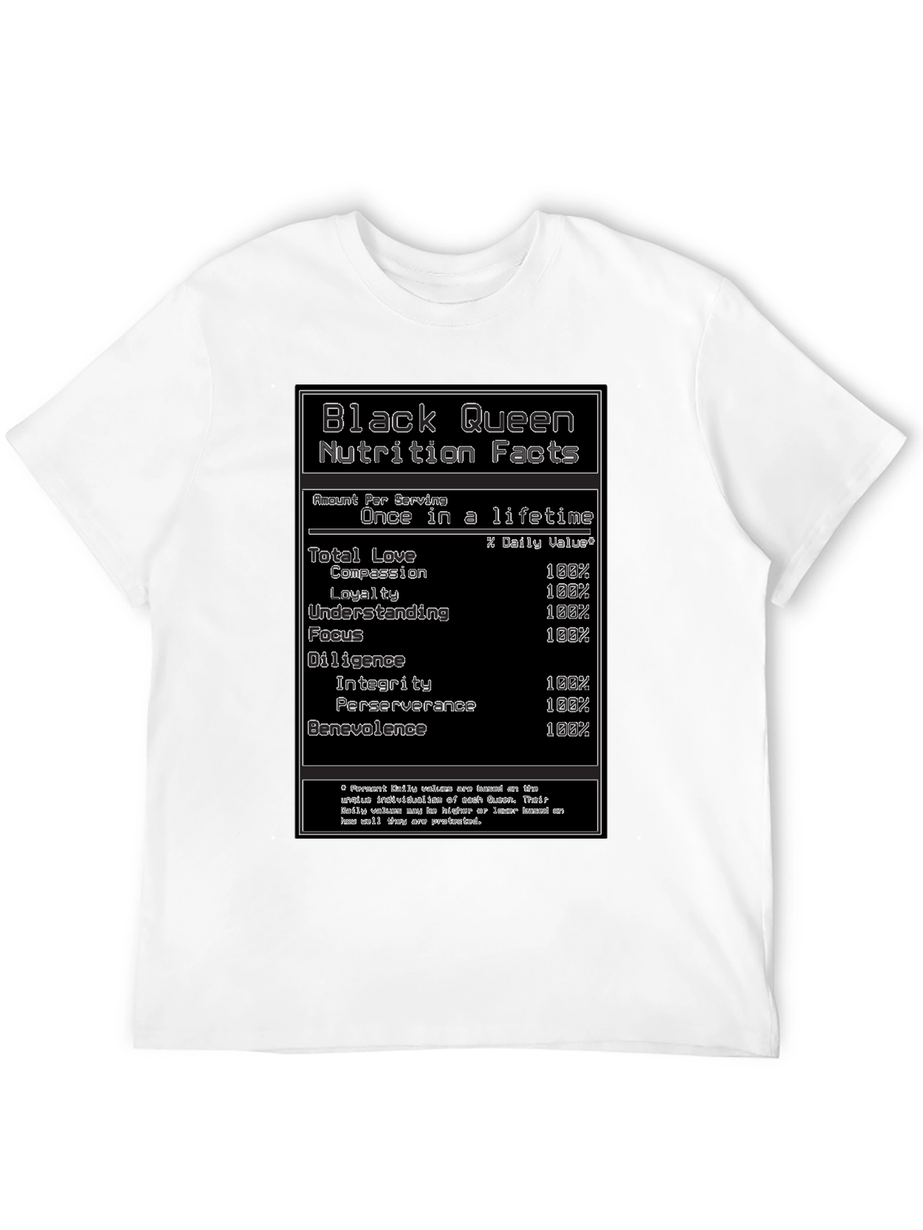 Camiseta Negra Black Queen Nutrition Facts