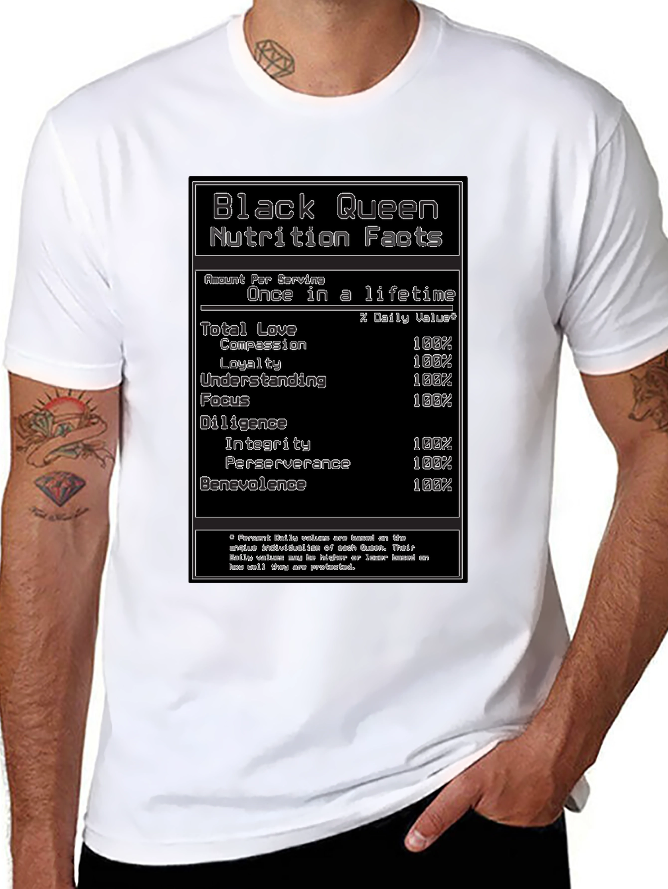 Camiseta Negra Black Queen Nutrition Facts