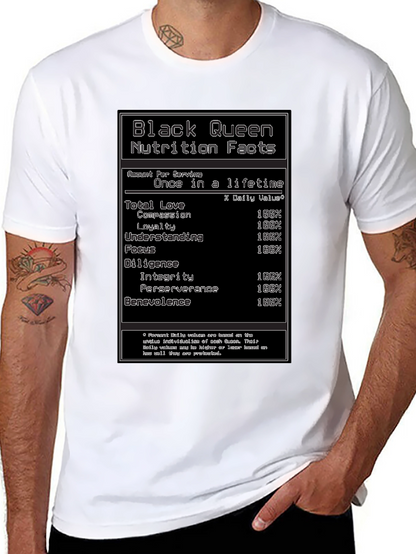 Camiseta Negra Black Queen Nutrition Facts