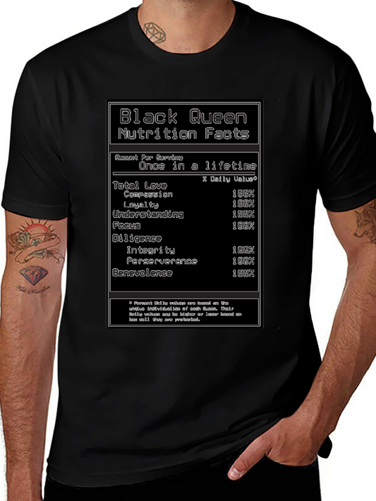 Camiseta Negra Black Queen Nutrition Facts