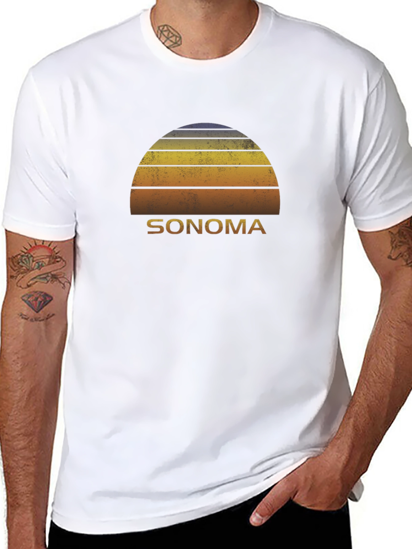 Camiseta Hombre Sonoma Sunset Retro