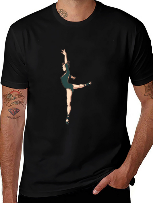 Camiseta Negra Hombre - Diseño Bailarina