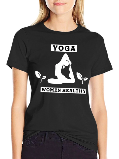 Camiseta Yoga Mujer Saludable Negra