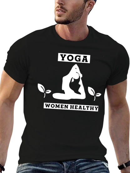 Camiseta Yoga Mujer Saludable Negra