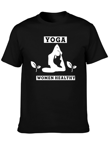 Camiseta Yoga Mujer Saludable Negra