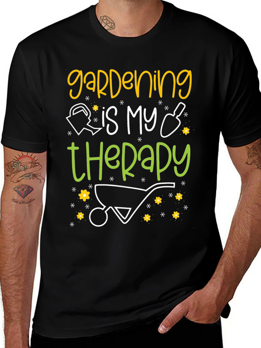 Camiseta Negra: Jardinería es mi Terapia