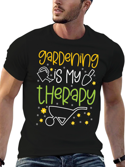Camiseta Negra: Jardinería es mi Terapia