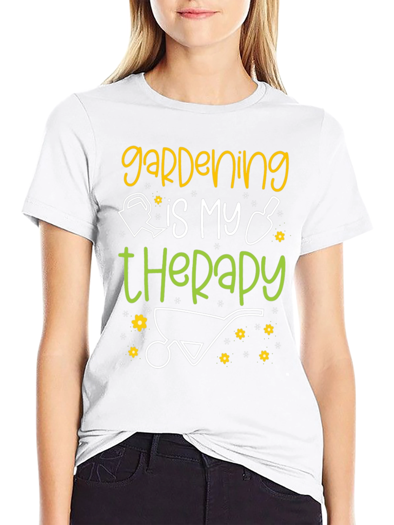 Camiseta Negra: Jardinería es mi Terapia