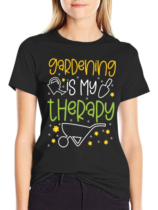 Camiseta Negra: Jardinería es mi Terapia