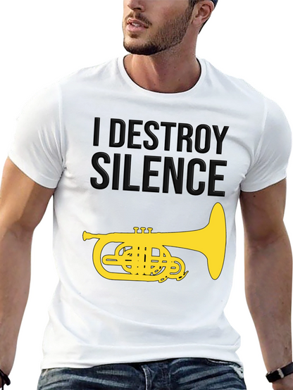Camiseta Negra I Destroy Silence con Tuba Dorada