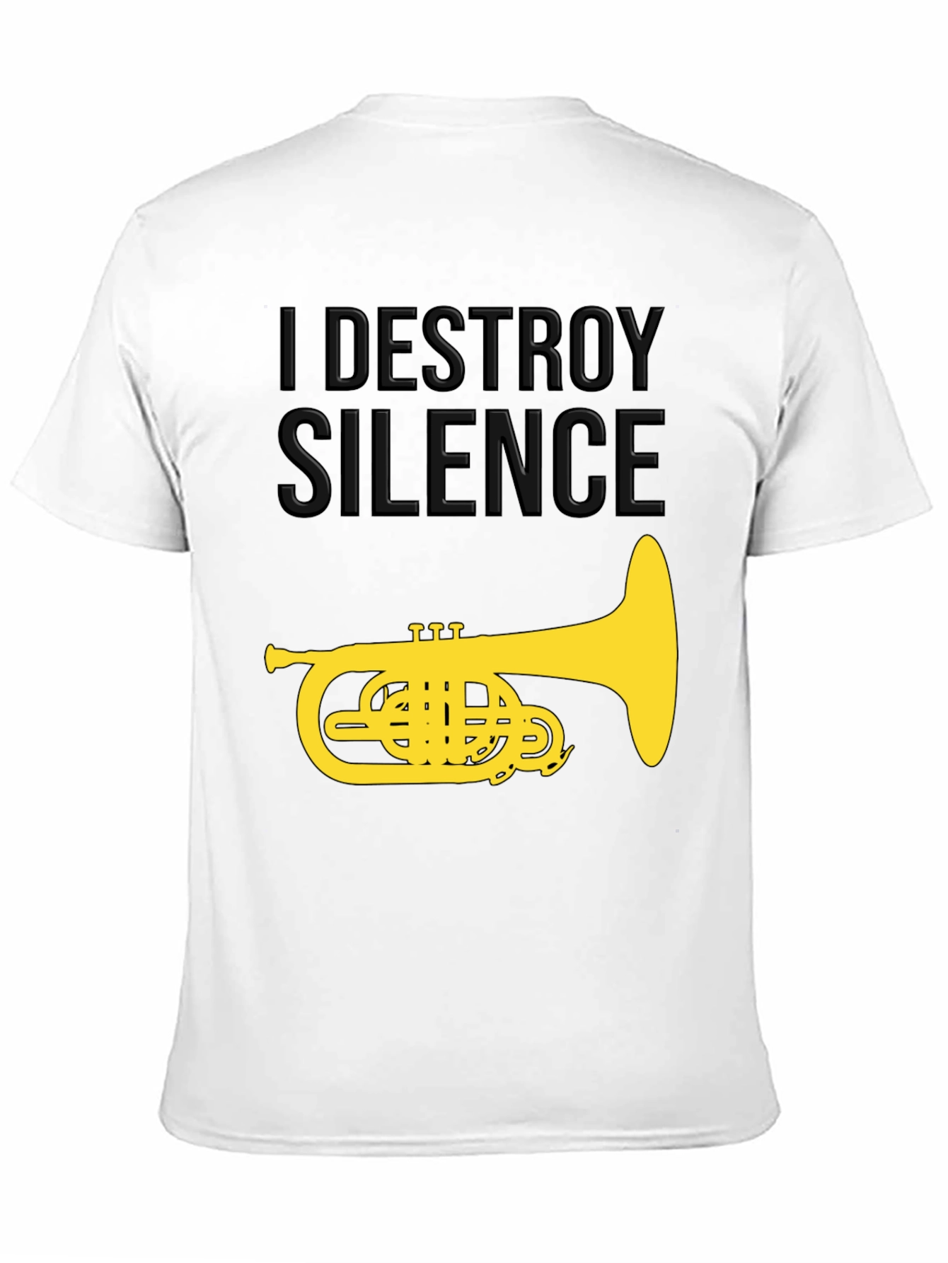 Camiseta Negra I Destroy Silence con Tuba Dorada