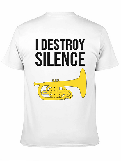 Camiseta Negra I Destroy Silence con Tuba Dorada