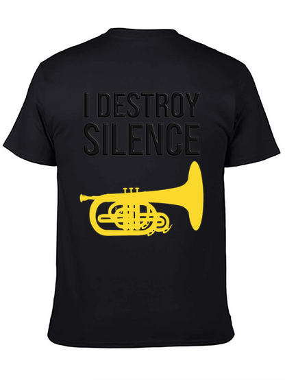 Camiseta Negra I Destroy Silence con Tuba Dorada